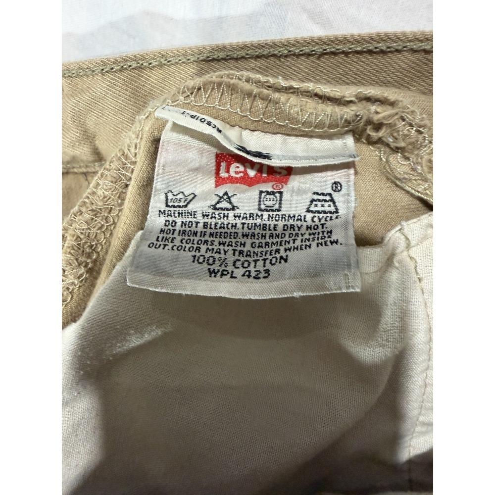 Vintage Tan Levis 501 Jeans Button Fly Mens 38x32 Straight 1997 - Picture 5 of 7
